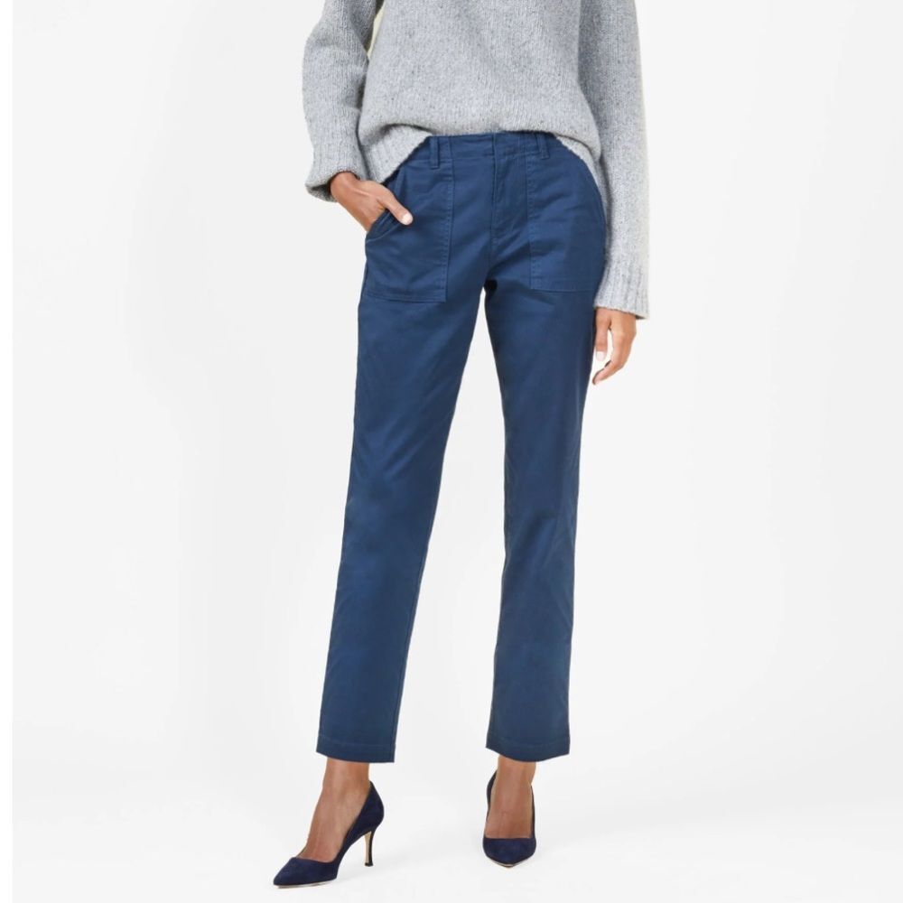 Outerknown Emory Stretch Utility Chino Pants Navy Women’s 4 NEW Organic Cotton